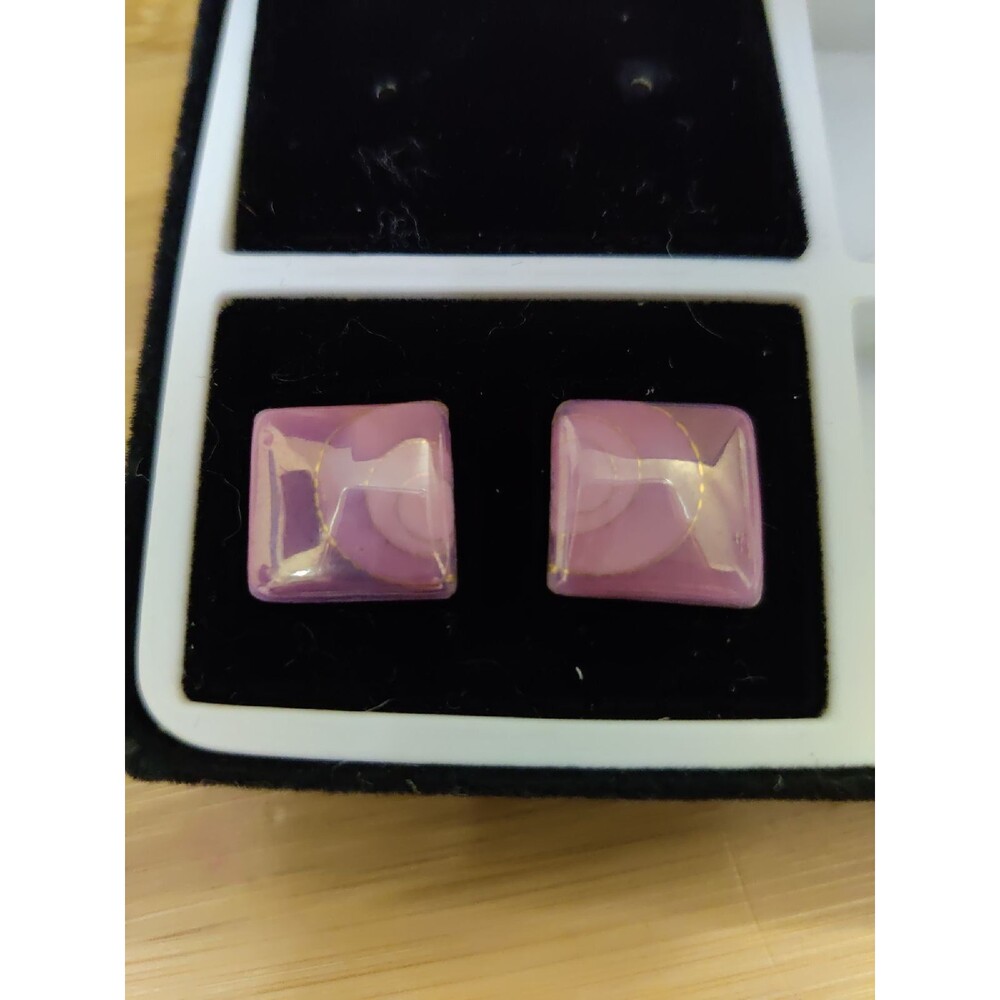 Purples and gold swirls enamel earrings